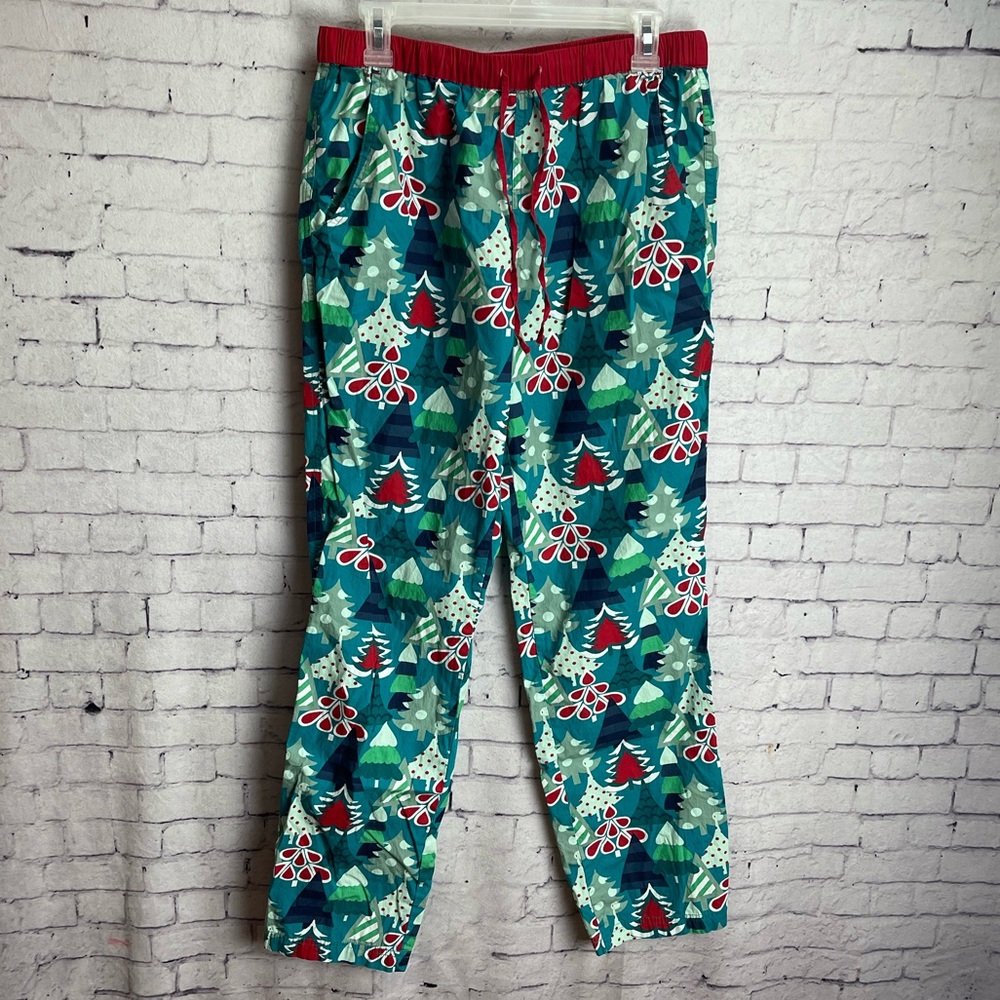Matilda Jane Mens Moments with you holiday spirit happy trees pajama pant medium